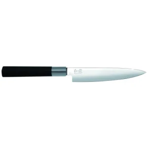 Coffret 3 Couteaux Japonais Universel 10 Cm Universel 15 Cm Et Santoku 16,5 Cm Wasabi Black Kai 10