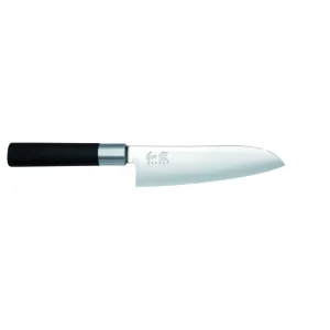 Coffret 3 Couteaux Japonais Universel 10 Cm Universel 15 Cm Et Santoku 16,5 Cm Wasabi Black Kai 12