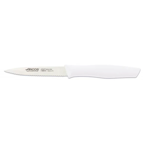 Couteau D’Office Cranté Inox 10 Cm Blanc Arcos NOVA 1