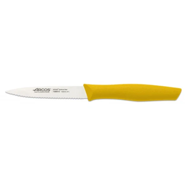 Couteau D’Office Cranté Inox 10 Cm Jaune Arcos NOVA 1