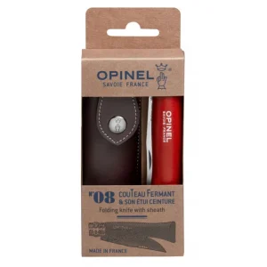 Couteau De Poche Baroudeur Avec Etui Rouge Opinel 14