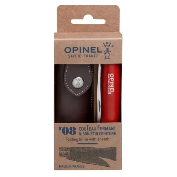 Couteau De Poche Baroudeur Avec Etui Rouge Opinel 5