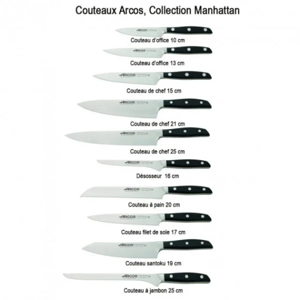 Couteau Santoku 19 Cm Arcos MANHATTAN Noir 3