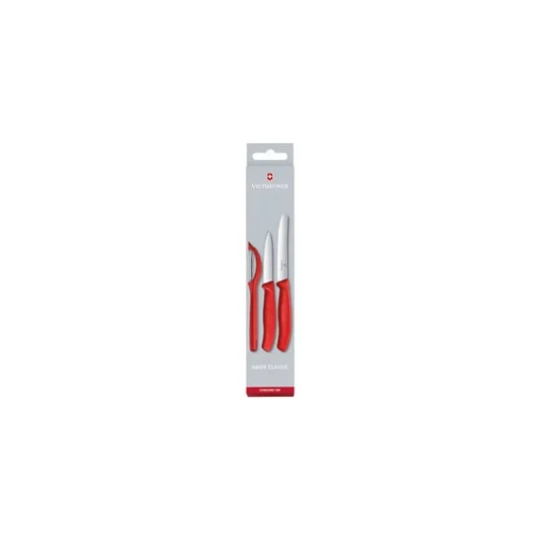 Set Couteau D’Office, Couteau à Tomate Et Epluche Légumes Rouge Swiss Classic Victorinox 1